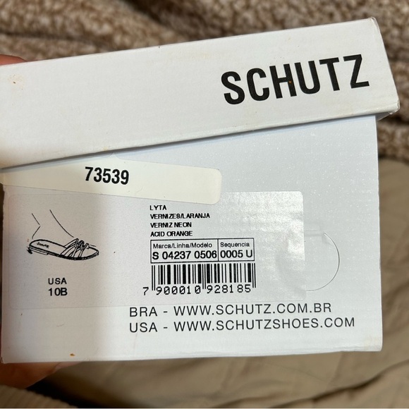 Schutz Lyra Slide Neon Orange Leather Sandal NEW NWT​ - Picture 5 of 5